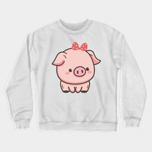 Pig with Bow Crewneck Sweatshirt